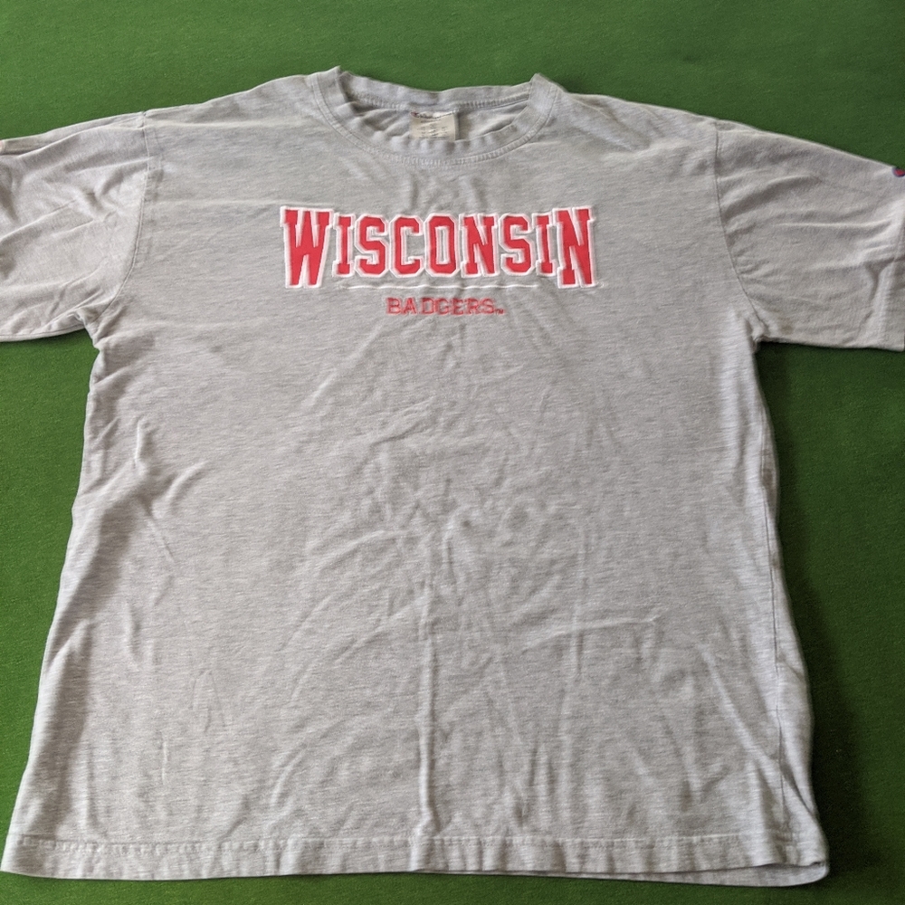 Champion Wisconsin Badgers Tee Grey Size XL